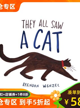 [现货] 他们都看见了一只猫 2017年凯迪克奖绘本 精装 Brendan Wenzel插画 英文原版 They All Saw a Cat