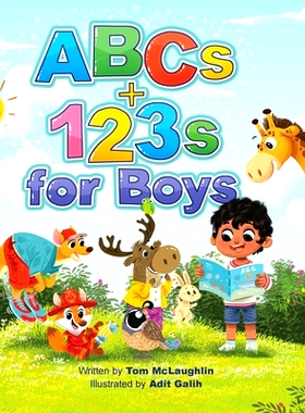 预订 ABCs and 123s for Boys: A fun Alphabet book to get Boys Excited about Reading and Counting! Age 0-6. (Baby shower,