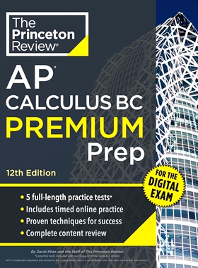 现货 普林斯顿AP微积分BC 第12版 备考指南 英文原版 Princeton Review AP Calculus BC Premium Prep, 12th Edition
