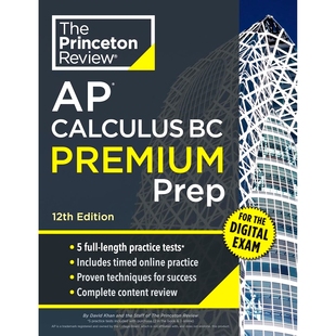 Premium 备考指南 Princeton 英文原版 Prep Edition Review 预售 Calculus 普林斯顿AP微积分BC 第12版 12th
