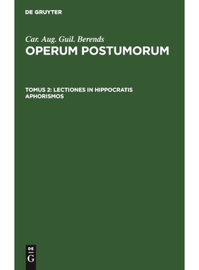 预订 Lectiones in Hippocratis aphorismos: 9783111207100