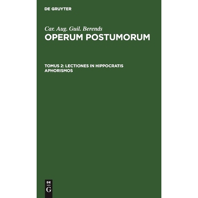 预订 Lectiones in Hippocratis aphorismos: 9783111207100