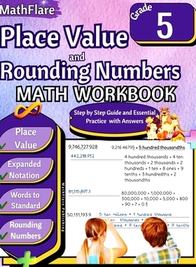 预订 Place Value and Expanded Notations Math Workbook 5th Grade: Place Value Grade 5, Expanded and Standard Notations wi
