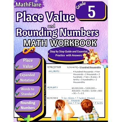 预订 Place Value and Expanded Notations Math Workbook 5th Grade: Place Value Grade 5, Expanded and Standard Notations wi
