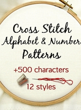 预订 Cross Stitch Alphabet & Number Patterns: Counted Cross Stitch Alphabet Letters and Numbers Simple Patterns in 12 Fo