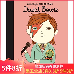 小男孩 Dreams People 绘本 Bowie Big 大开本 David 名人传记 Little 精装 大梦想：大卫·鲍威 英文原版