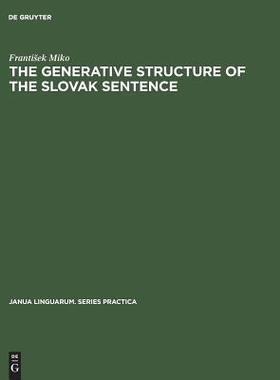 [预订]The generative structure of the Slovak sentence 9783111253466