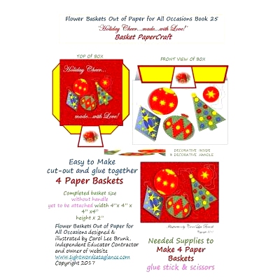 预订 Flower Baskets Out of Paper for All Occasions Book 25: Holiday Cheer made with Love Basket PaperCraft: 978197814580