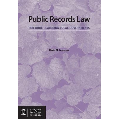 预订 Public Records Law for North Carolina Local Governments: 9781560116141