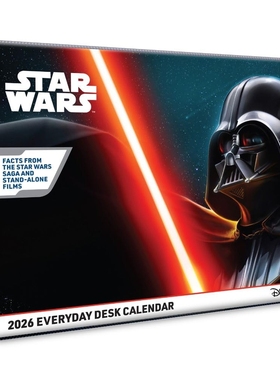 现货 星球大战 2026年官方台历 每天一页 电影剧照 影视周边 黑武士 英文原版 进口日历 Star Wars Classic Desk Block Calendar