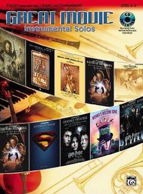 【预订】Great Movie Instrumental Solos for Strings: Violin (Includes Pull-Out String Part), Book, CD & Instrumenta...