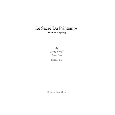 预订 Le Sacre du Printemps: 9781537579559