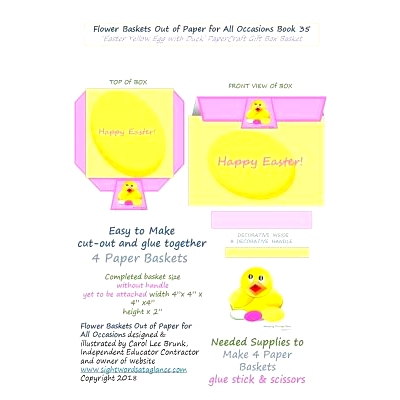 预订 Flower Baskets Out of Paper for All Occasions Book 35: Easter Yellow Egg with Duck PaperCraft Gift Box Basket: 9781