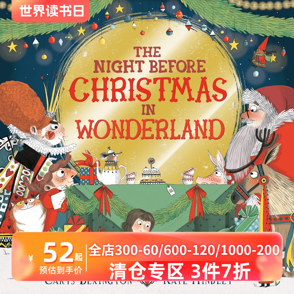 圣诞前夜的仙境 Kate Hindley插画精装绘本爱丽丝梦游仙境 The Night Before Christmas in Wonderland英文原版