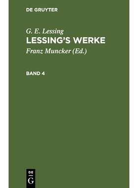 预订 Lessings Werke Bd. 4 Lwa: 9783112428337