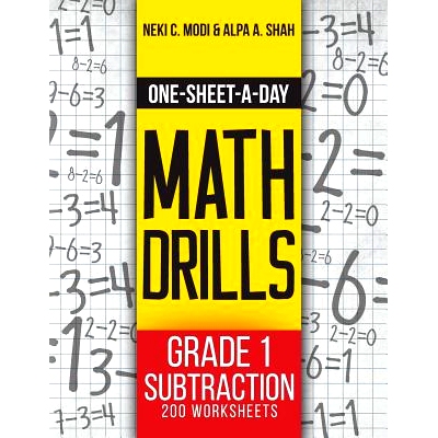 预订 One-Sheet-A-Day Math Drills: Grade 1 Subtraction - 200 Worksheets (Book 2 of 24): 9781627341950