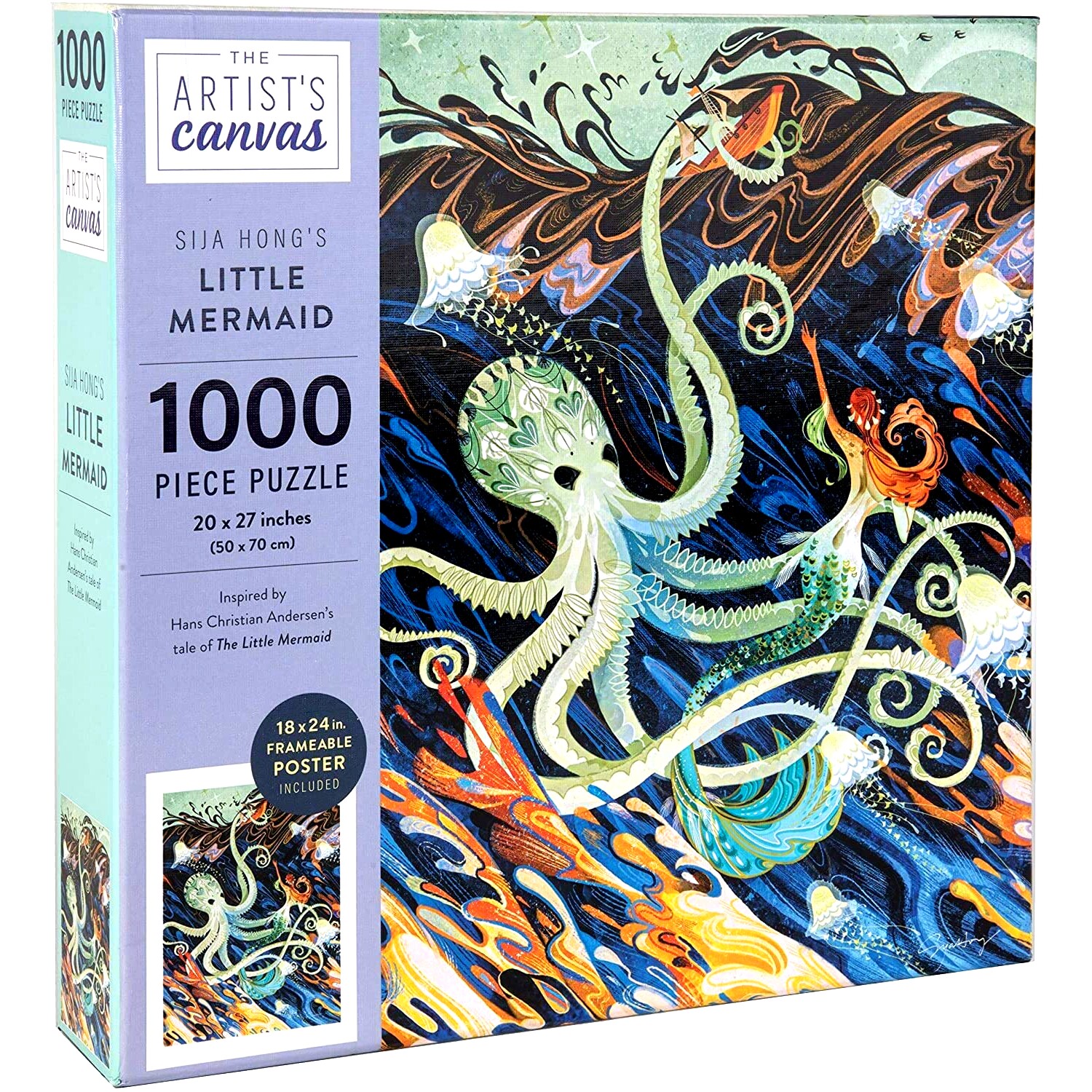 现货 小美人鱼 1000片拼图 英文原版 进口文创 The Artist’s Canvas: Little Mermaid