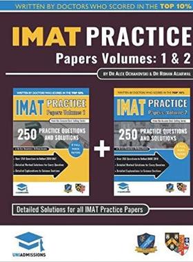 【预售】IMAT Practice Papers Volumes One & Two: 8 Full Papers with Fully Worked Solutions for the International Me...