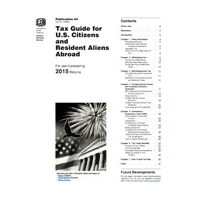 预订 Publication 54: Tax Guide for U.S. Citizens and Resident Aliens Abroad: 9781530092581
