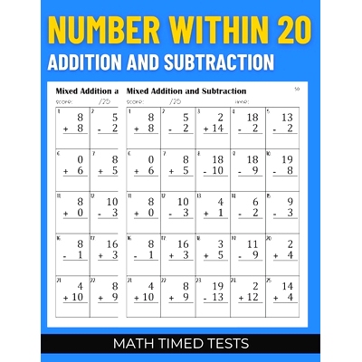 预订 Math Timed Tests: Number within 20 Addition and Subtraction: 9798851898204