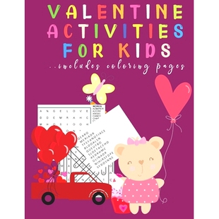 预订 Fun Coloring and Easy Kids Collection Search Word Scramble For Color Pages Activities Valentine