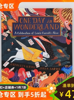 精装 英文原版 Julia Sarda 插画绘本 爱丽丝梦游仙境 One Day in Wonderland:A Celebration of Lewis Carroll's Alice