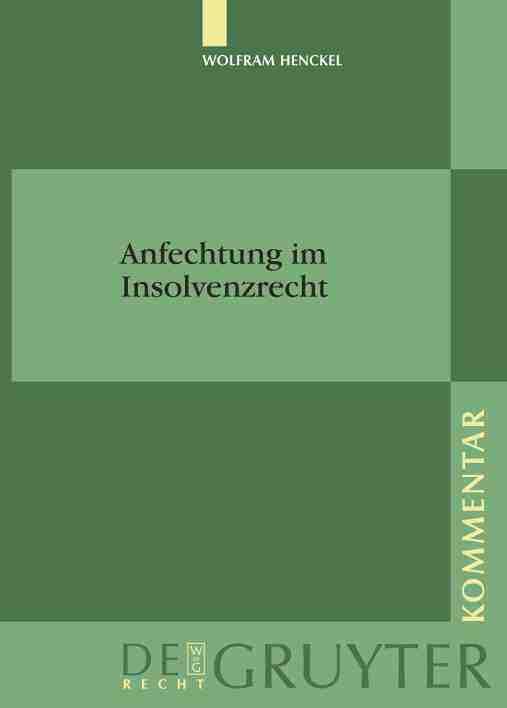 【预订】Anfechtung im Insolvenzrecht 9783899495300