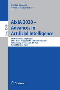 【预订】AIxIA 2020 – Advances in Artificial Intelligence