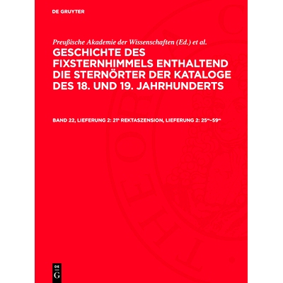 预订 21h Rektaszension, Lieferung 2: 25m–59m: 9783112701942