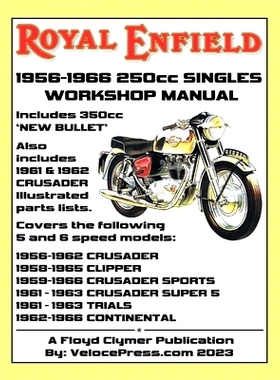 预订 ROYAL ENFIELD 1956-1966 250cc CRUSADER SERIES & 350cc ’NEW BULLET’ FACTORY WORKSHOP MANUAL & PARTS MANUAL: 978158