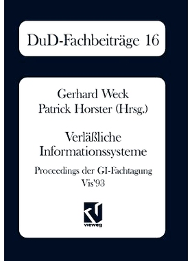预订 Verläßliche Informationssysteme: Proceedings der GI-Fachtagung VIS’93: 9783528053444