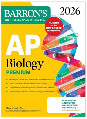 现货 巴朗AP生物学高级版 2026年版 备考指南 英文原版 AP Biology Premium, 2026