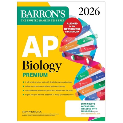 现货 巴朗AP生物学高级版 2026年版 备考指南 英文原版 AP Biology Premium, 2026
