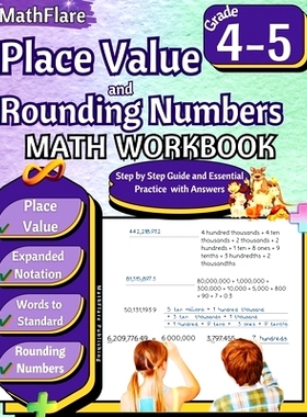 预订 Place Value and Expanded Notations Math Workbook 4th and 5th Grade: Place Value Grade 4-5, Expanded and Standard No