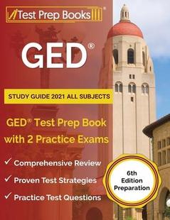 Exams 预订 Practice Edition 2021 Test Book Subjects All 9781628457421 Preparation Study GED with Guide 6th Prep