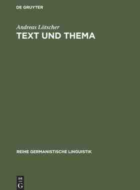 【预订】Text und Thema 9783484310810