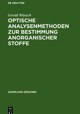 【预订】Optische Analysenmethoden zur Bestimmung anorganischer Stoffe 9783110039085