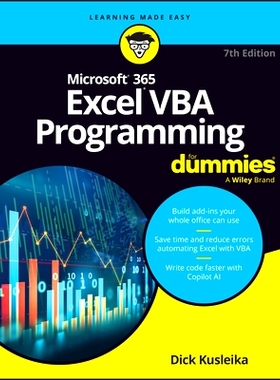 现货 Microsoft 365 Excel VBA Programming for Dummies Excel Vba 编程达人迷 第7版: 9781394292394