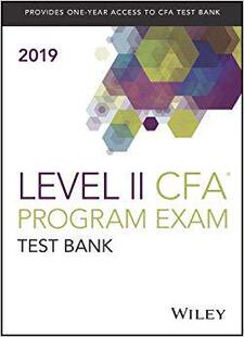 Exam Test Study CFA for Wiley 2019 Level Bank 预售 Guide