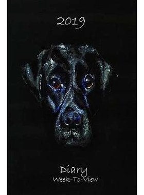 预订 2019 Diary Week to View: Dog Lovers Diary Black Labrador Design: 9781723941009
