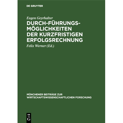 预订 Durchführungsmöglichkeiten der kurzfristigen Erfolgsrechnung: 9783486757828