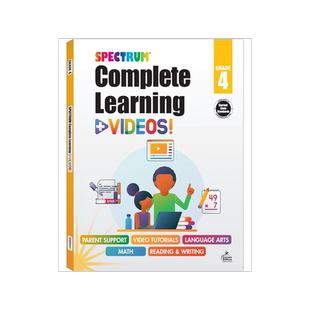 Spectrum 四年级 全科练习册+视频 阅读写作数学 英文原版 Complete Learning + Videos 4th Grade Workbook All Subjects