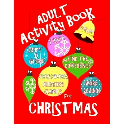预订 Adult Activity Book Christmas Activity Book for Adults: Large Print Christmas Word Search Cryptograms Crosswords Tr