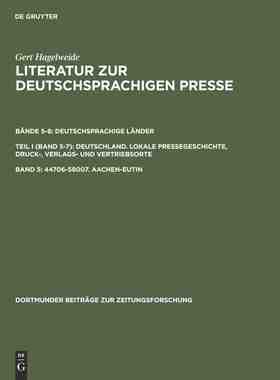 【预订】44706–58007. Aachen–Eutin 9783598212925