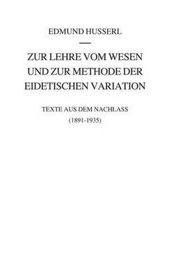 预订 Zur Lehre vom Wesen und zur Methode der eidetischen Variation