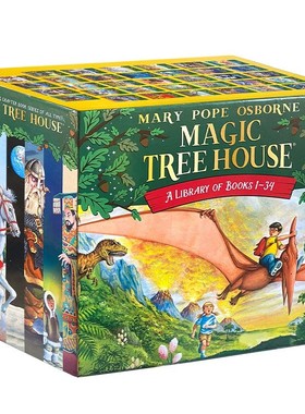 现货 神奇树屋34册全集套装 2023新版 英文原版 经典儿童书 章节桥梁读物 Magic Tree House 1-34 Boxed Set 礼盒装