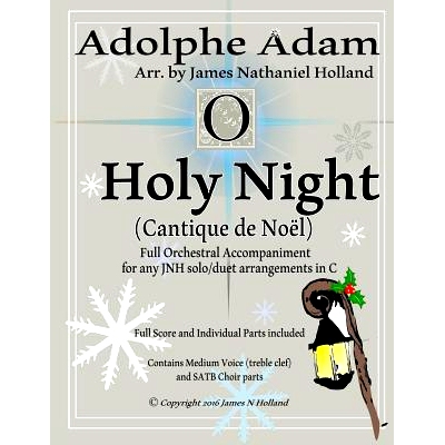 预订 O Holy Night (Cantique de Noel) for Orchestra, Soloist and SATB Chorus: (Key of C) Full Score in Concert Pitch and