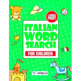 预订 Italian Word Search for Children: Large Print Italian Activity Book with Word Search Puzzles for Kids and Beginners