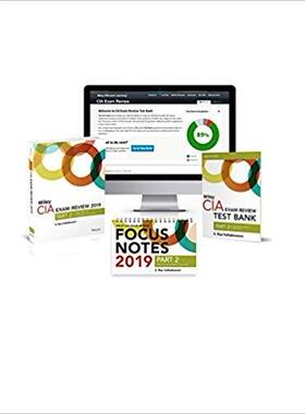 【预售】Wiley CIA Exam Review 2019 + Test Bank + Focus Notes: Part 2, Practice of Internal Auditing Set