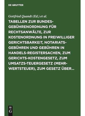 预订 Tabellen zur Bundesgebührenordnung für Rechtsanwälte, zur Kostenordnung in freiwilliger Gerichtsbarkeit, Notaria